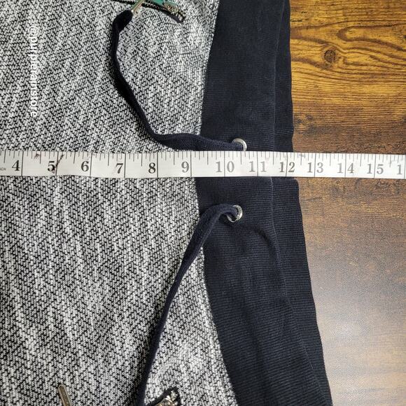 Green Tea Joggers XL Terry Knit High Rise Black White Stretch Athleisure Active - Picture 7 of 10